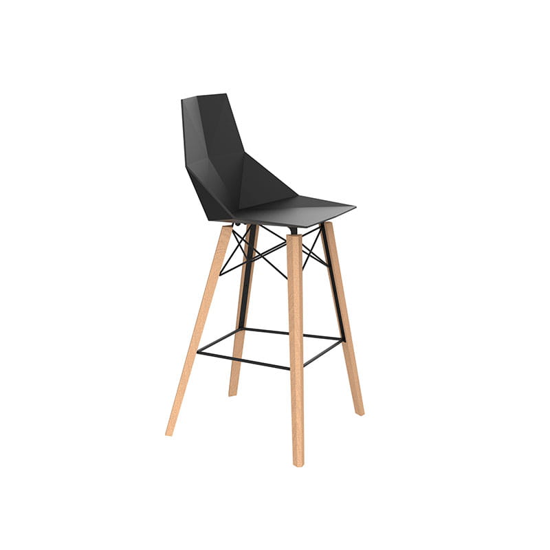 Krzesło barowe Faz Wood Vondom 54301, projekt Ramón Esteve