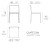 Rysunek techniczny: Krzesło Quartz Vondom 54194, wymiary 48 x 52 x 79 cm