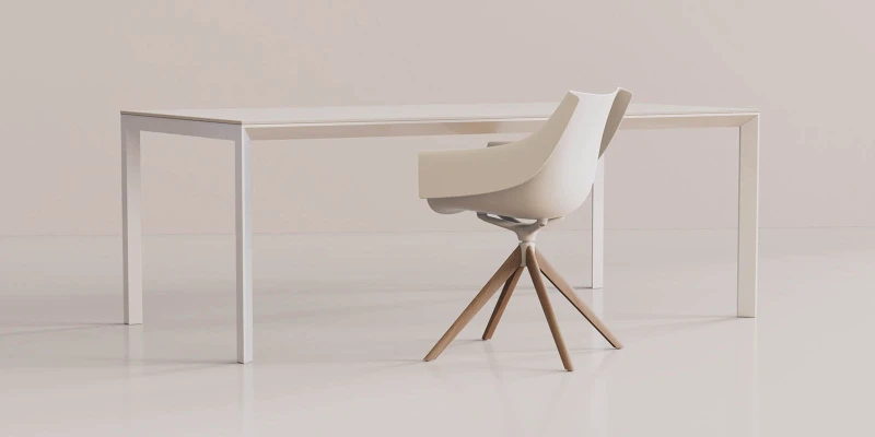 Krzesło obrotowe Manta na drewnianych nogach Vondom w aranżacji producenta