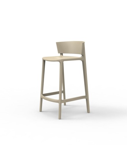 Krzesło barowe Africa Vondom w kolorze tortora, ref. 65030