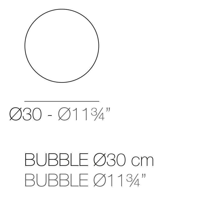 Rysunek techniczny lampy kuli Bubbles Vondom śr. 30 cm (ref. 46003)