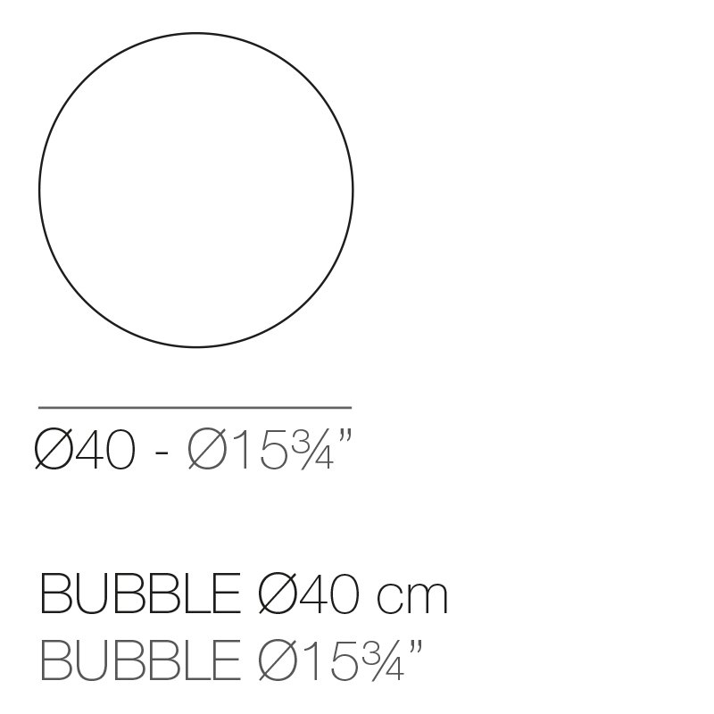 Rysunek techniczny lampy kuli Bubbles Vondom śr. 40 cm (ref. 46004)