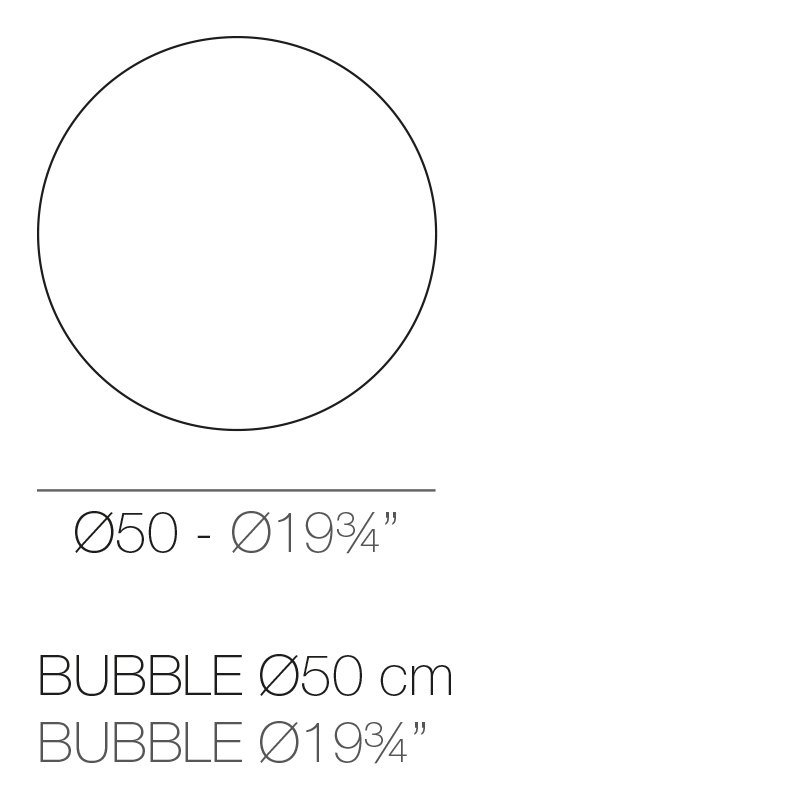 Rysunek techniczny lampy kuli Bubbles Vondom śr. 50 cm (ref. 46005)