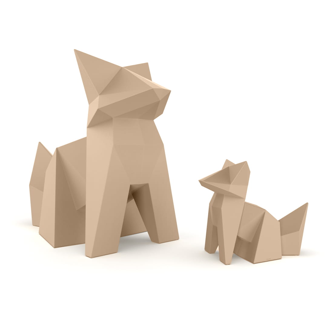 Lis Kitsune Vondom Origami z mniejszym lisem