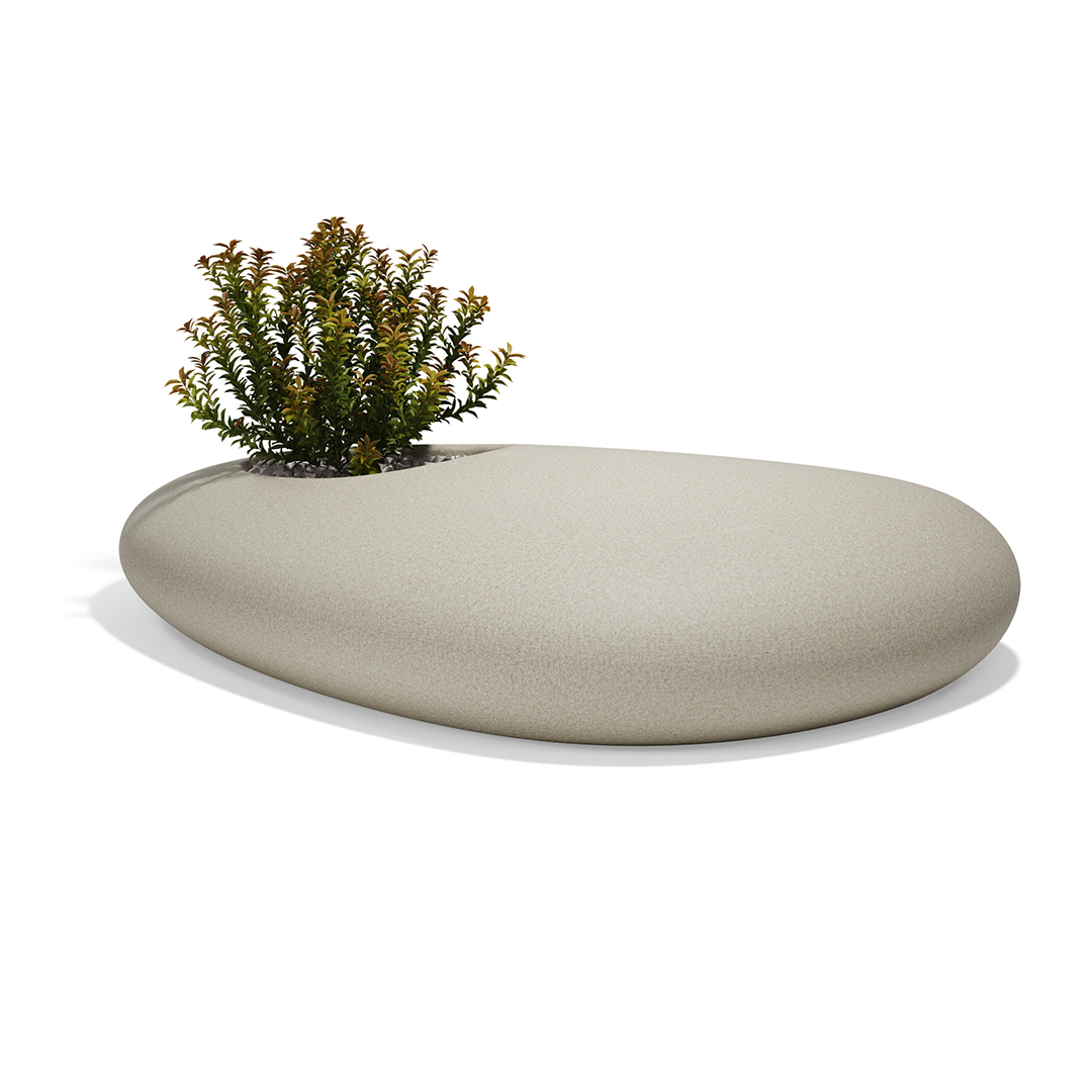 Podświetlana ławko-donica Stone 55035 wieczorem – nastrój w ogrodzie